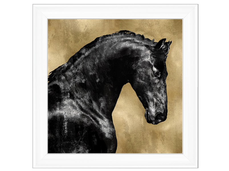 Black Stallion on Gold by Martin Rose