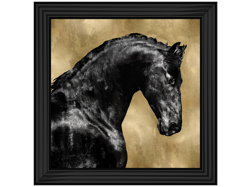 Black Stallion on Gold by Martin Rose