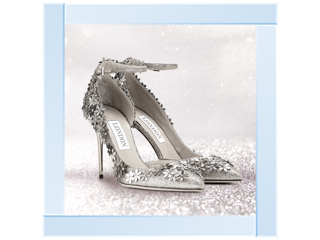 Silver Flower Shoes Left Godotti