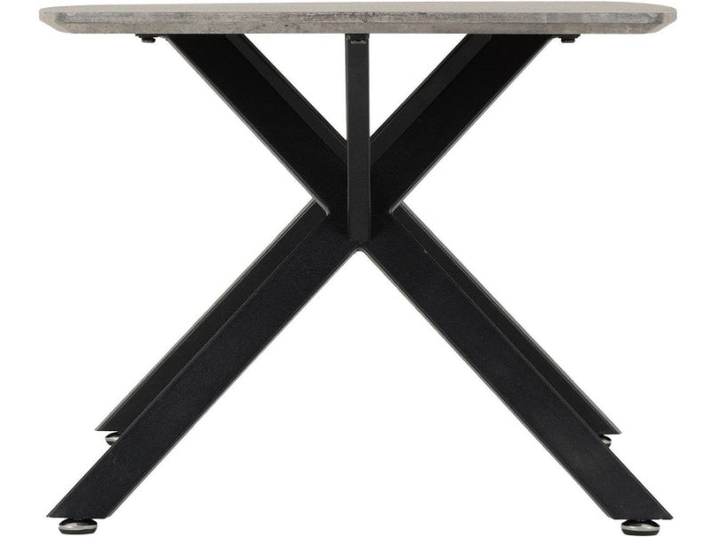 Athens Oval Coffee Table Black with Concrete Effect