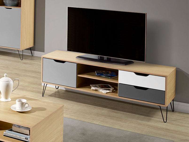 Bella 1 Door 2 Drawer TV Unit Oak Effect Bella 1 Door 2 Drawer TV Unit Oak Effect