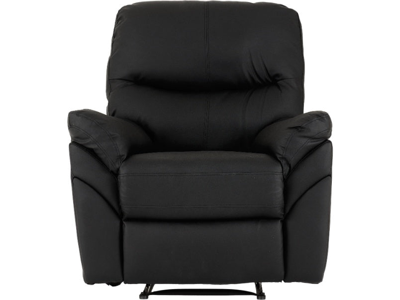 Capri Reclining Chair Black Faux Leather Capri Reclining Chair Black Faux Leather