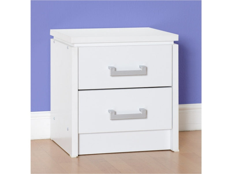 Charles 2 Drawer Bedside Chest White Charles 2 Drawer Bedside Chest White