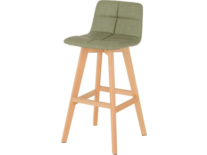 Darwin Bar Chair Green Faux Leather (Set of 2)
