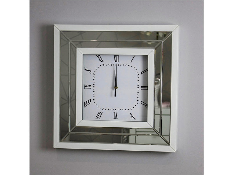 Bianco White Glass Clock
