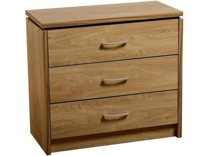 Charles 3 Drawer Chest Oak Effect Veneer Charles 3 Drawer Chest Oak Effect Veneer