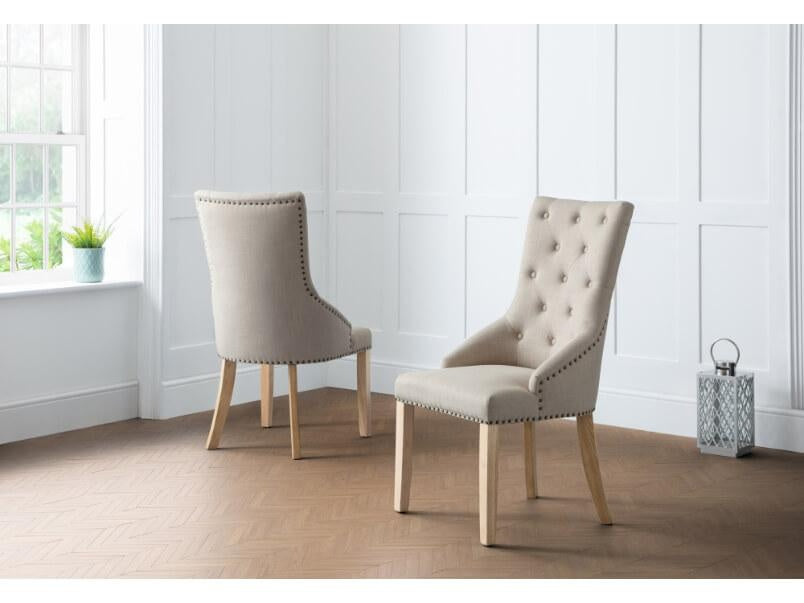 Loire Button Back Chair Oatmeal Loire Button Back Chair Oatmeal