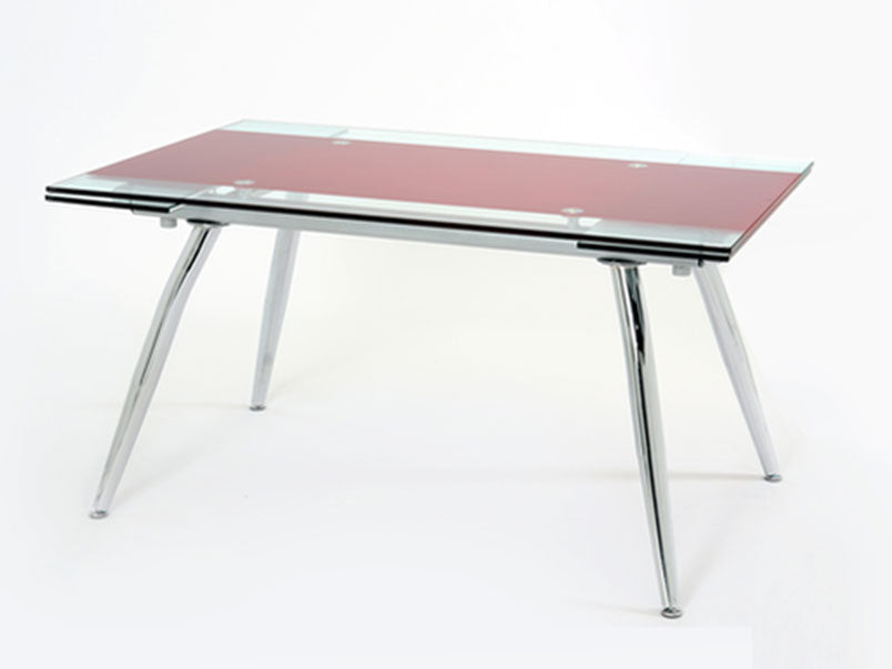 Micha Modern 175cm Extendable Red Glass Dining Table