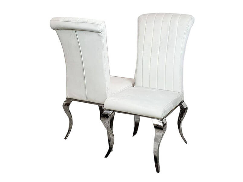 Luxe Dining Chair with Plain Back, Line & Cross Stitch