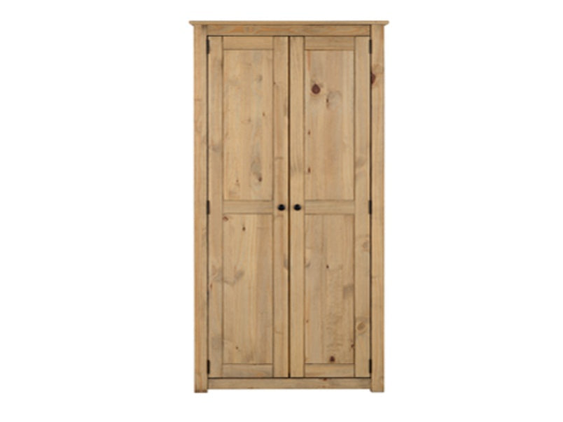 Panama 2 Door Wardrobe Natural Wax Panama 2 Door Wardrobe Natural Wax