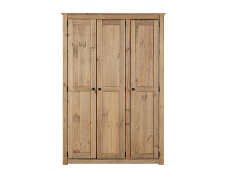 Panama 3 Door Wardrobe Natural Wax Panama 3 Door Wardrobe Natural Wax