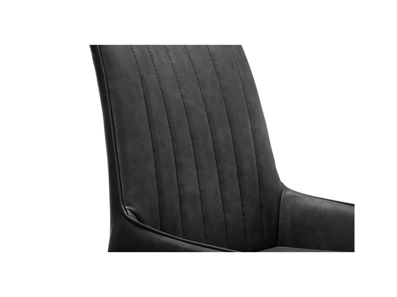 Soho Dining Chair Black Faux Leather