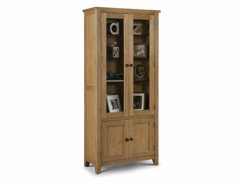 Astoria Oak Glazed Display Cabinet Assembled