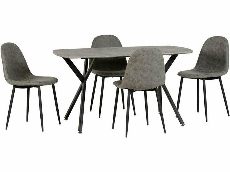 Athens Dining Table in Concrete Effect Black Athens Dining Table in Concrete Effect Black