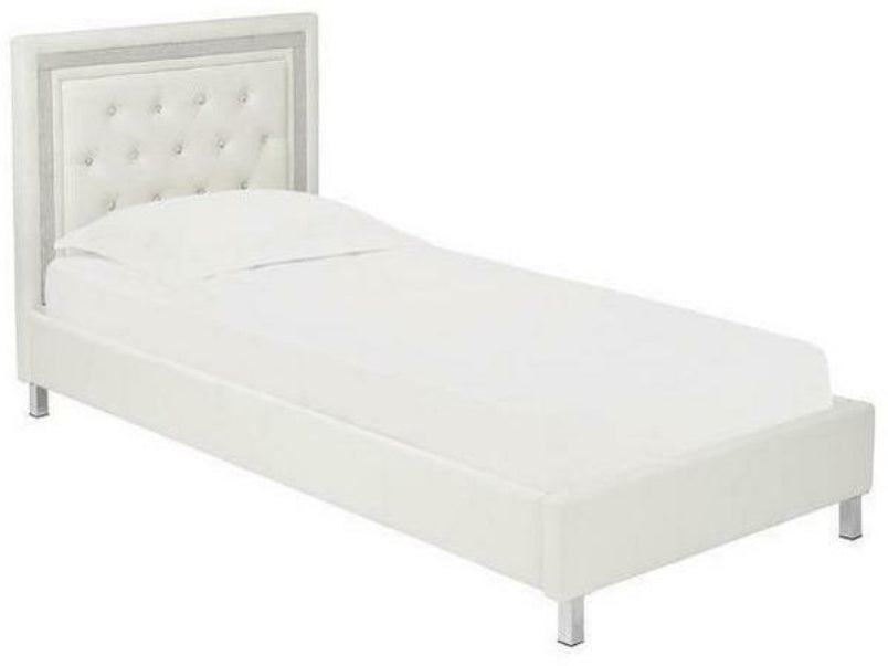 Crystalle 3.0 Single Faux Leather Bed White