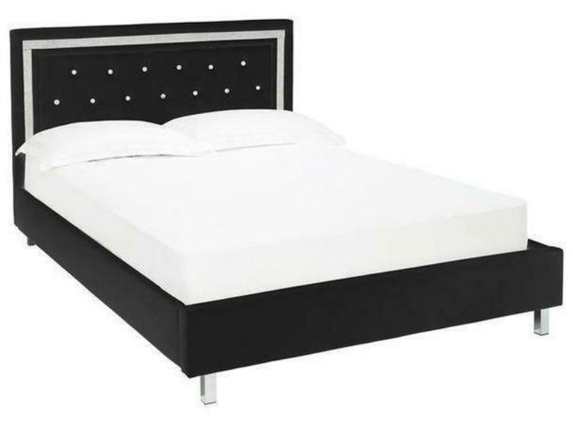 Crystalle 5.0 Kingsize Faux Leather Bed Black