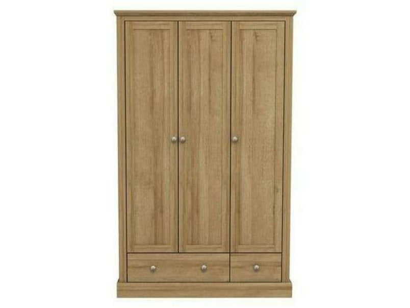 Devon 3 Door 2 Drawer Wardrobe Oak Devon 3 Door 2 Drawer Wardrobe Oak