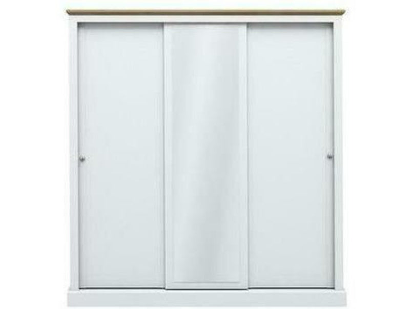 Devon 3 Door Sliding Wardrobe White Devon 3 Door Sliding Wardrobe White