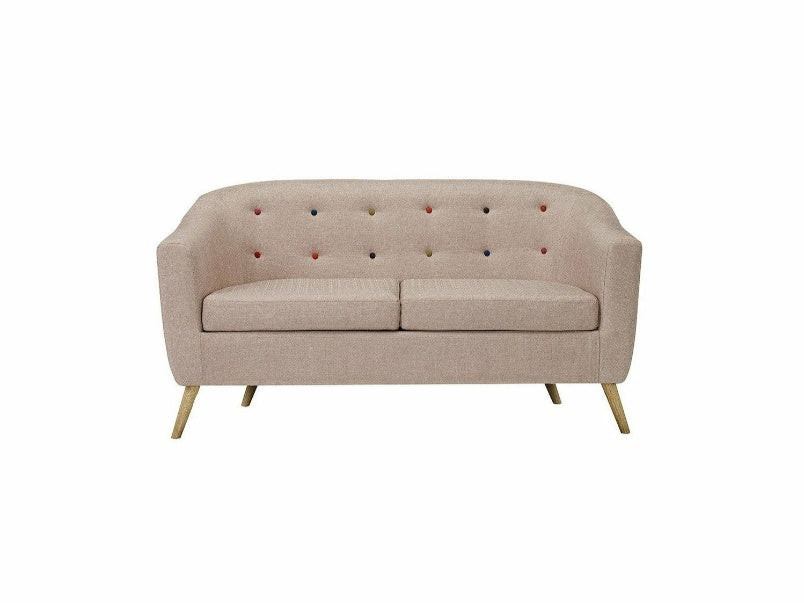 Hudson Sofa With Buttons Beige