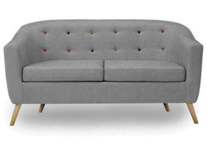 Hudson Sofa With Buttons Grey