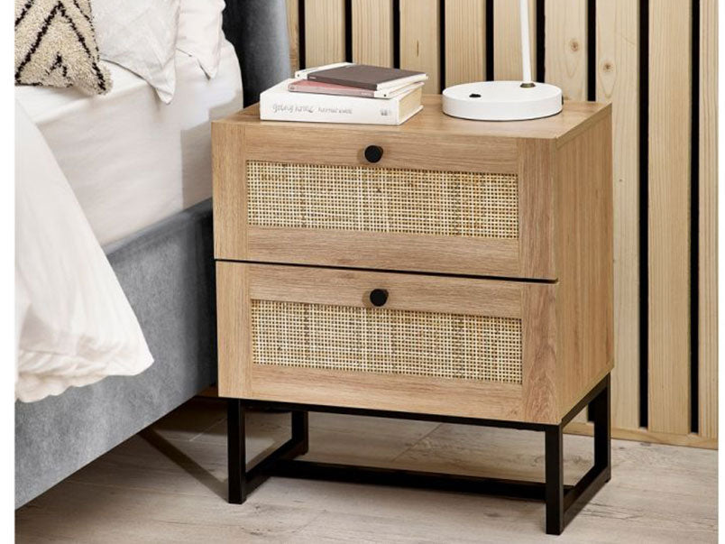 Padstow 2 Drawer Bedside Oak Padstow 2 Drawer Bedside Oak