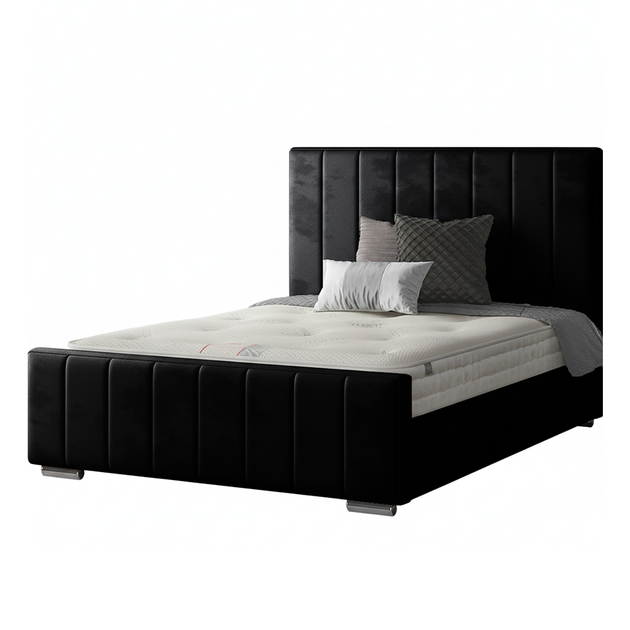 Nala Striped Bed Frame in Plush Velvet