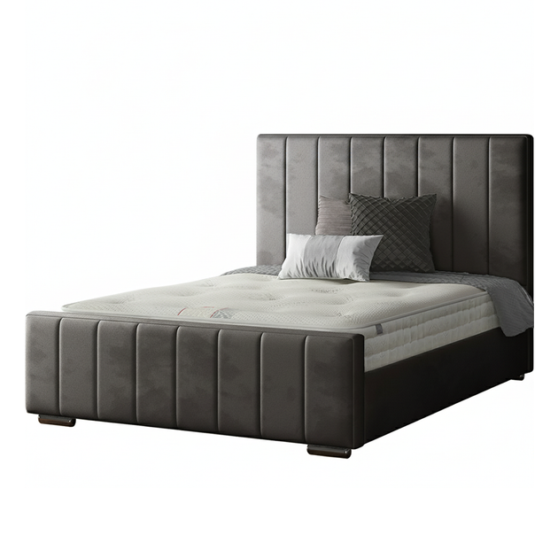Nala Striped Bed Frame in Plush Velvet