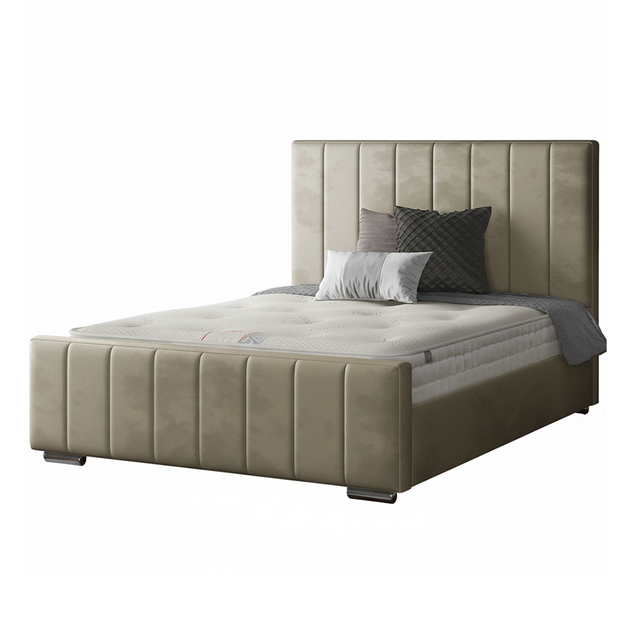 Nala Striped Bed Frame in Plush Velvet