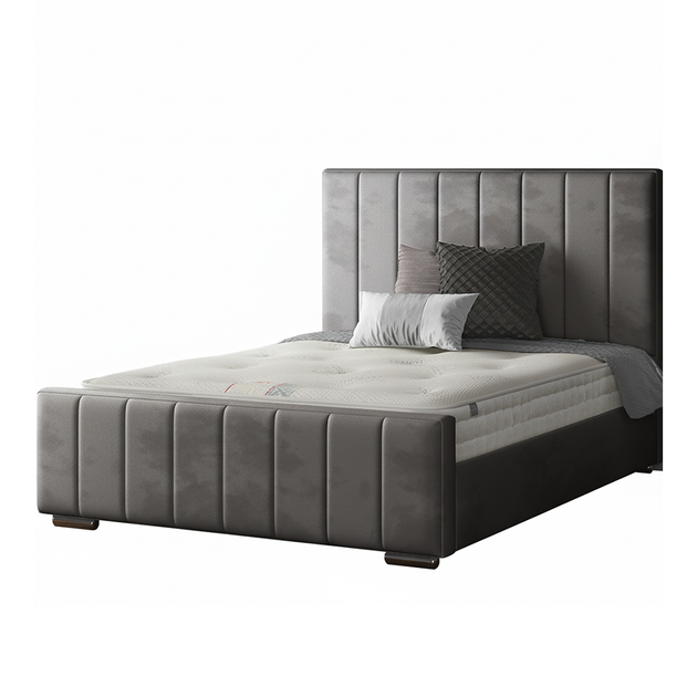 Nala Striped Bed Frame in Plush Velvet