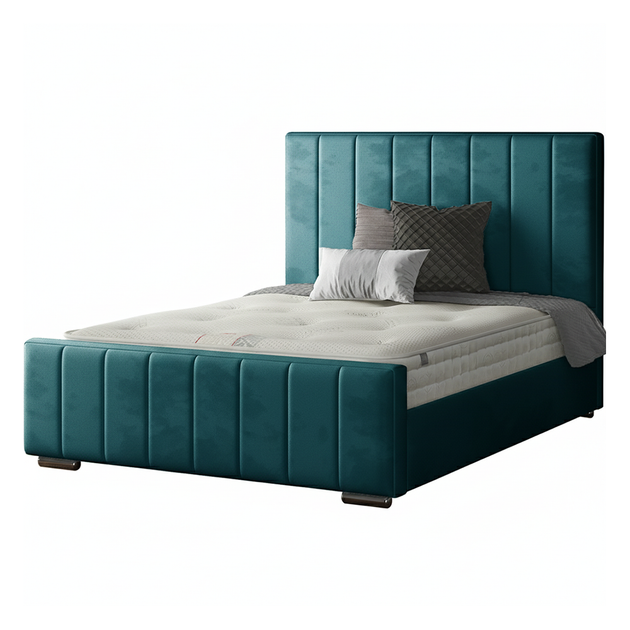 Nala Striped Bed Frame in Plush Velvet