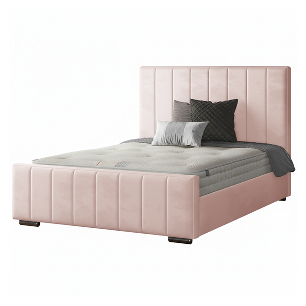 Nala Striped Bed Frame in Plush Velvet