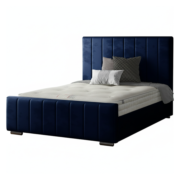 Nala Striped Bed Frame in Plush Velvet
