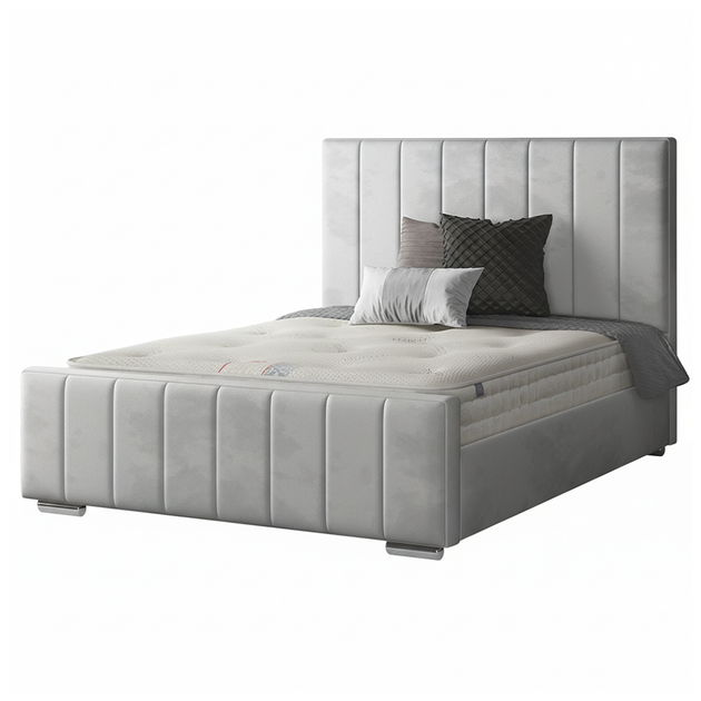 Nala Striped Bed Frame in Plush Velvet