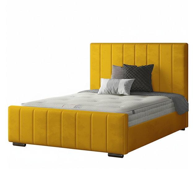 Nala Striped Bed Frame in Plush Velvet