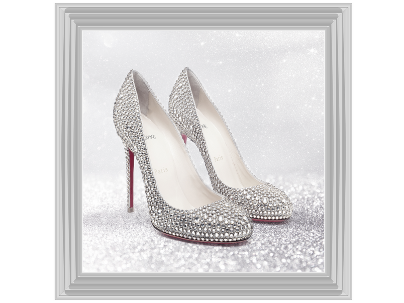 Jewelled Inspire Shoe with a red heel