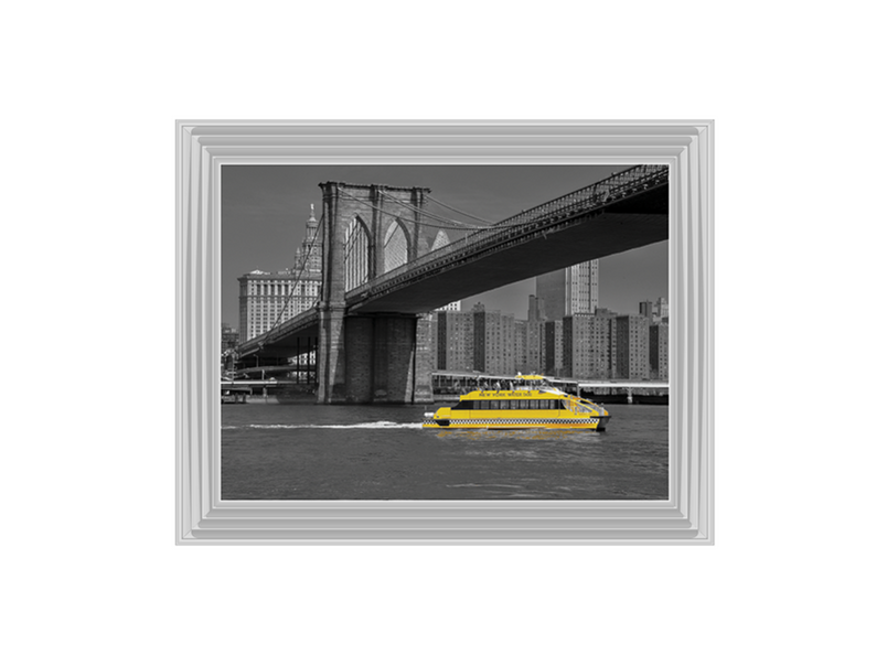 NY Water Taxi Under Brooklyn Bridge