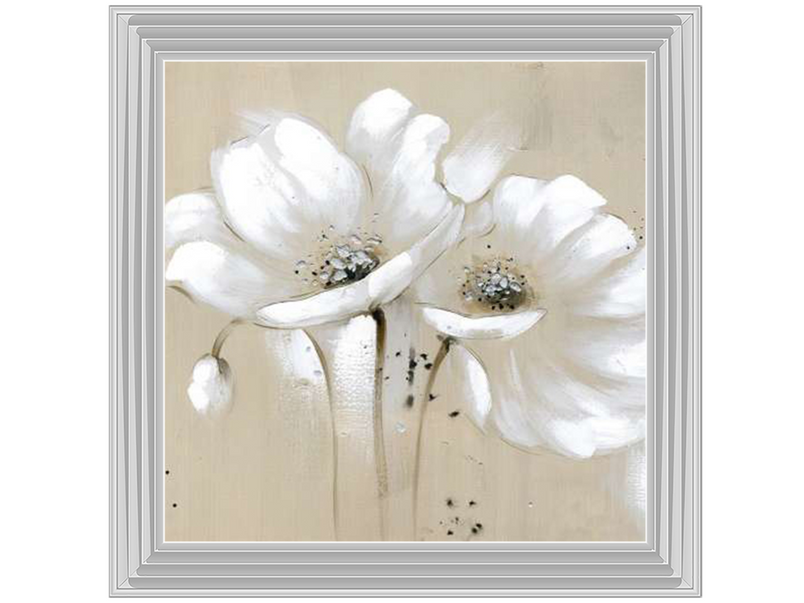 White abstract wild flowers