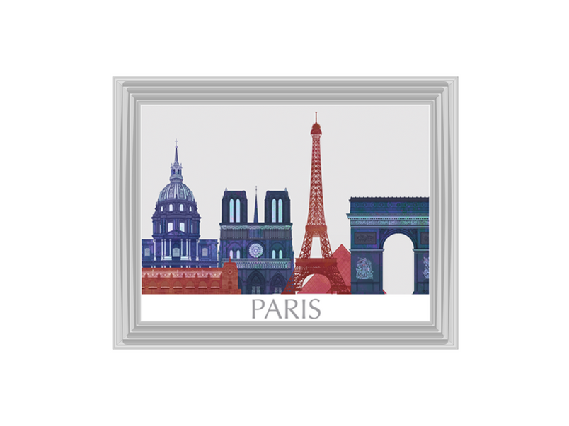 Paris Landmarks , Red Blue