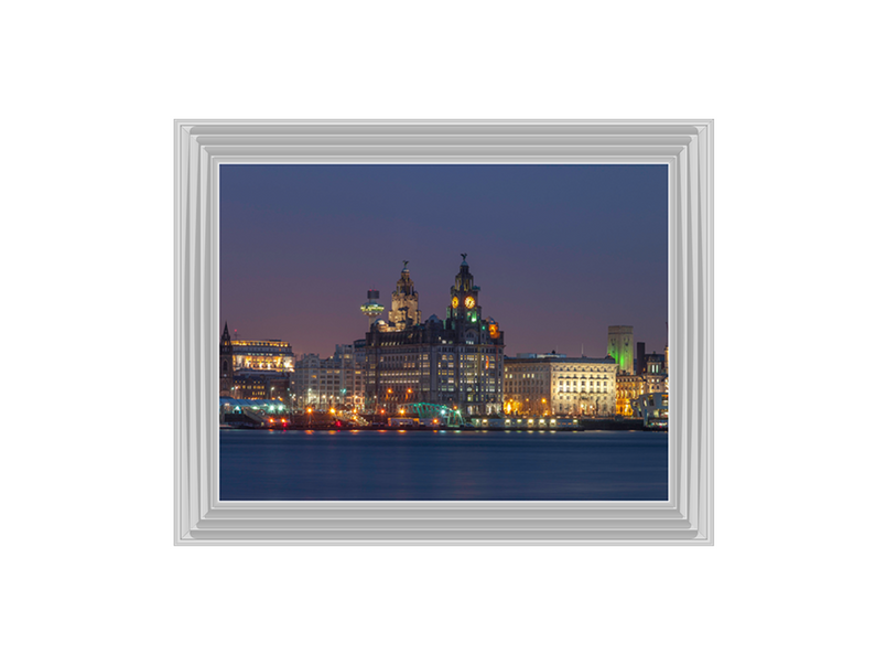 Liverpool city skyline across the River Mersey