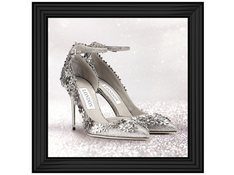 Silver flower sales heels