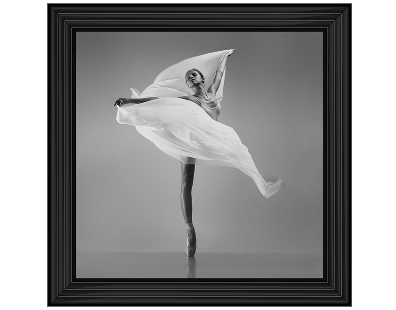 Ballerina with a white flying cloth