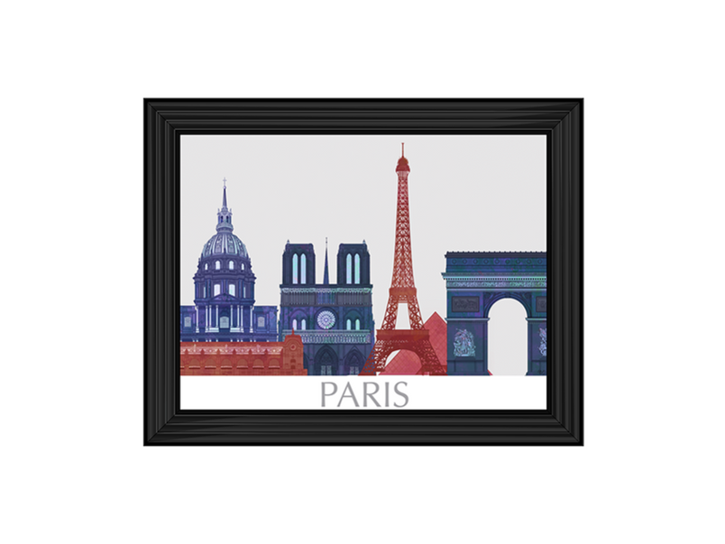 Paris Landmarks , Red Blue