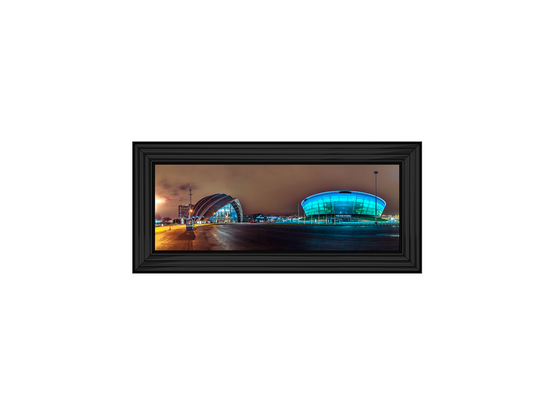 Evening view of Clyde Auditorium and SSE Hydro in Glasgow I