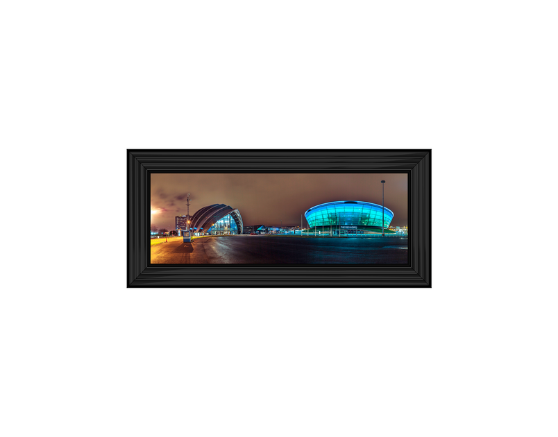 Evening view of Clyde Auditorium and SSE Hydro in Glasgow I