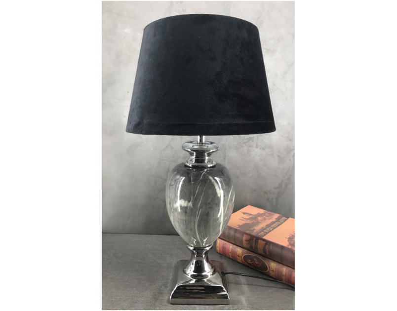 Extra Large Grey Marble Lamp Black