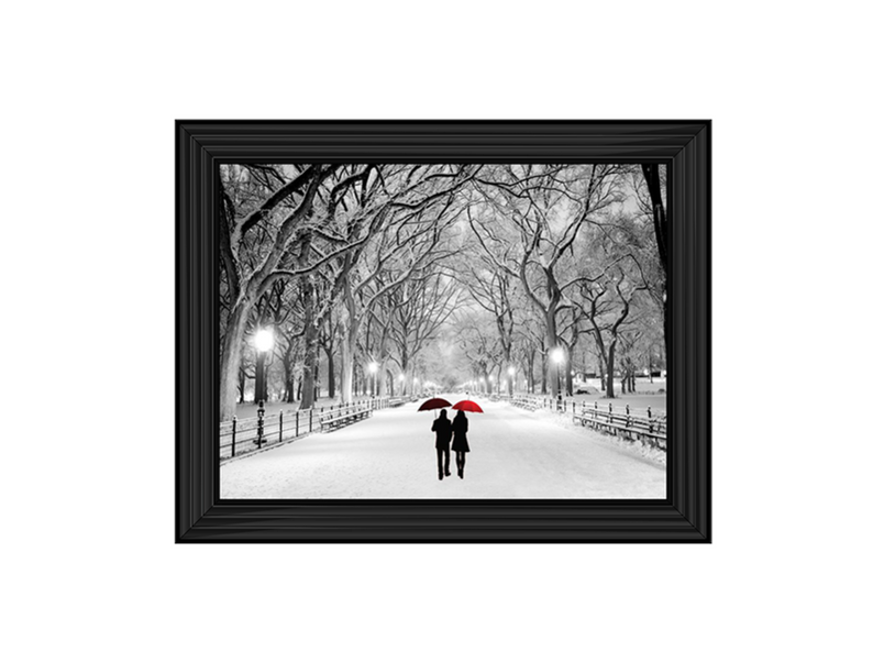 Walk through the snowy park