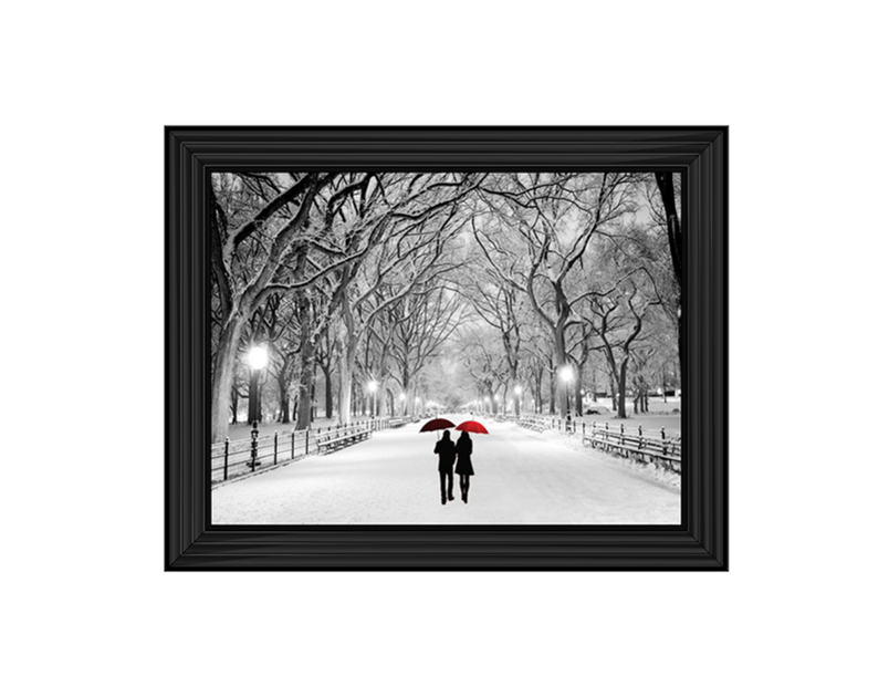 Walk through the snowy park