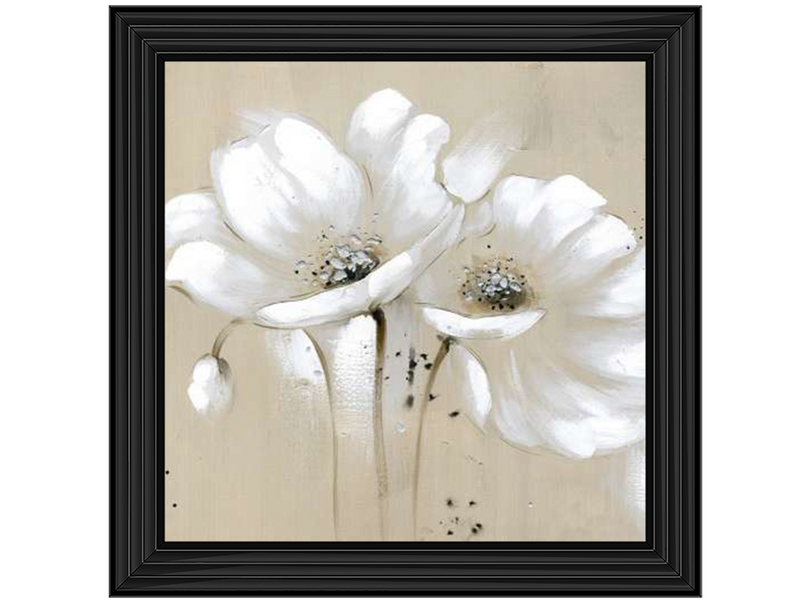 White abstract wild flowers