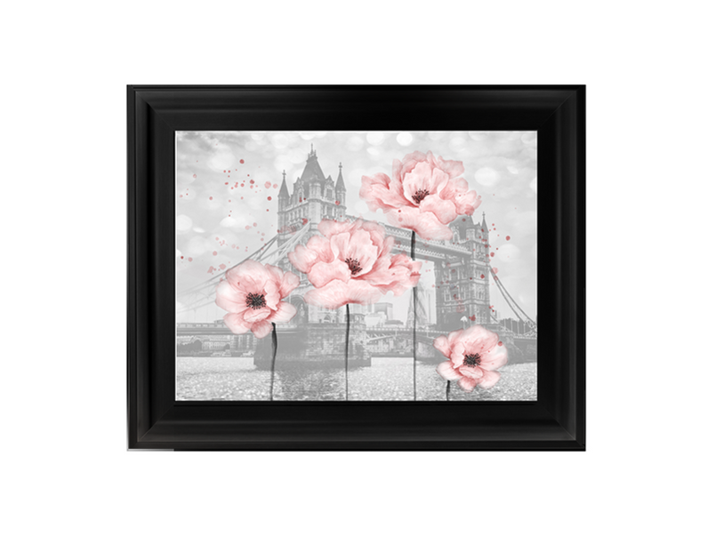 Floral print over Tower Bridge
