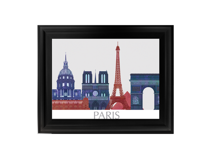 Paris Landmarks , Red Blue